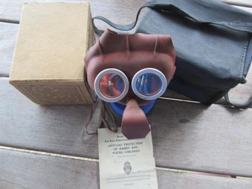 British WW2 Childs Gasmask in original Carton Box and Pouch