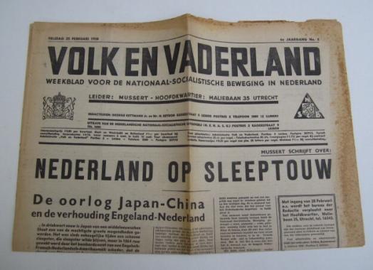 Dutch NSB Newspaper Volk en Vaderland