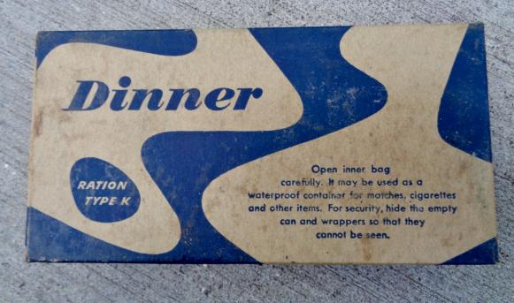 US WW2 K type Ration Dinner