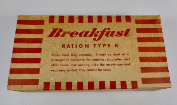 US WW2 K type Ration Breakfast