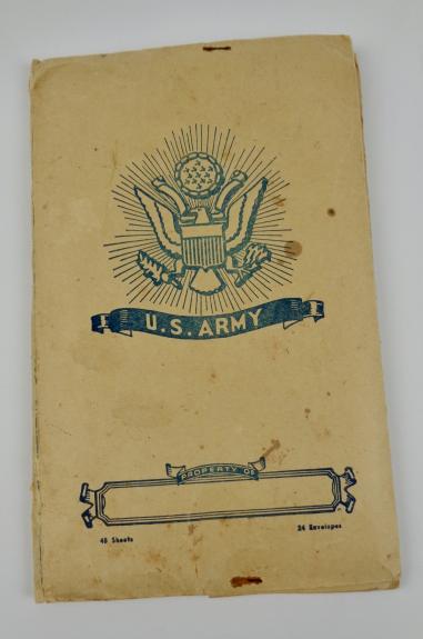 US WW2 Mapcase with writing paper and envelopes