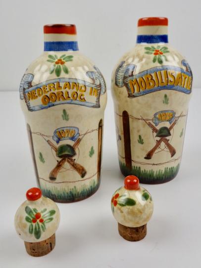 2 Dutch Porceline Liquor Jugs 1939/1940