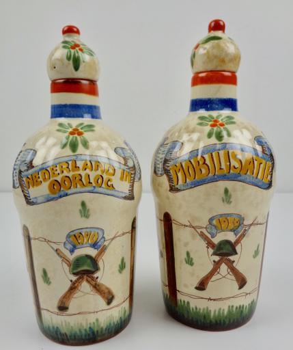 2 Dutch Porceline Liquor Jugs 1939/1940