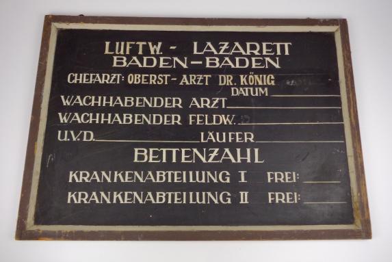 Luftwaffe Wooden Hospital Sign