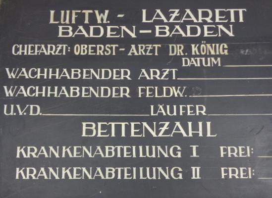 Luftwaffe Wooden Hospital Sign