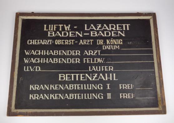 Luftwaffe Wooden Hospital Sign
