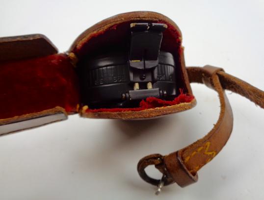 British WW2 Officers Compass in leather Pouch