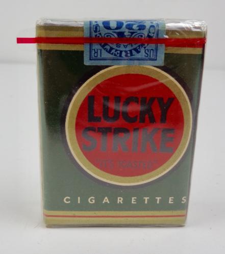 US WW2 Lucky Strike Cigarettes in early green package