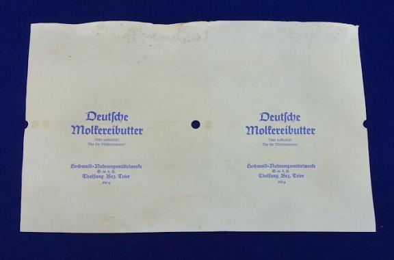 Third Reich Era Butter Packing Paper