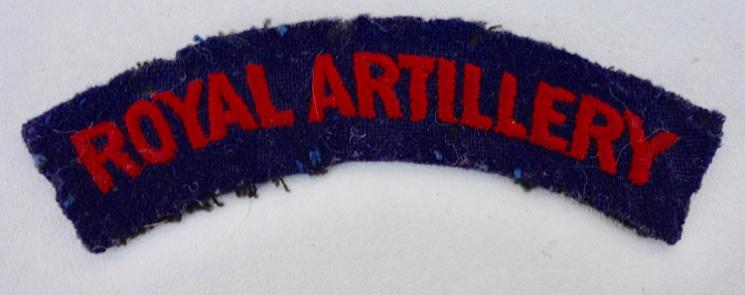 British WW2 single Royal Artillery shoulder patch