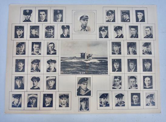Portrait Photo Poster U-374 U Boot Crew KIA