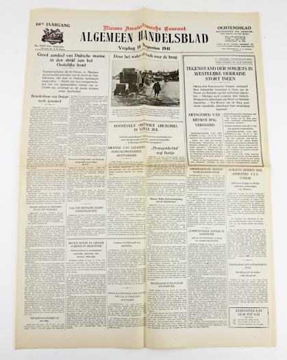 Dutch WW2 Newspaper Algemeen Handelsblad