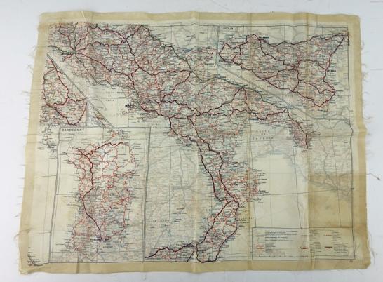 British/USA WW2 Silk Escape Map (Italy)