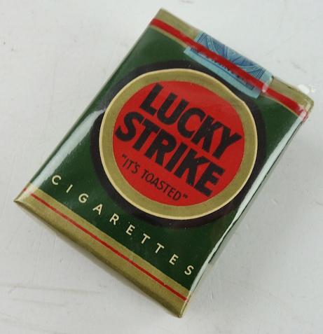 US WW2 Lucky Strike Cigarettes in early green package