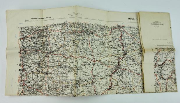 British WW2 Roadmap Belgium Mons-Luxembourg