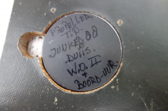 Ju 88 Propellor Tip with Bord Uhr (Airplane Clock)