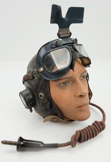 British WW2 RAF Flight Cap with rare early Goggles