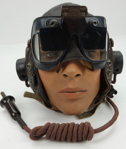 British WW2 RAF Flight Cap with rare early Goggles