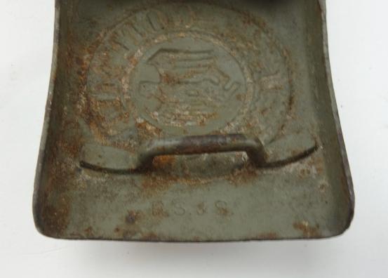 Wehrmacht steel Belt Buckle with leather Tab