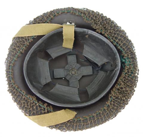 British Brodie Helmet with camo net and Bandage