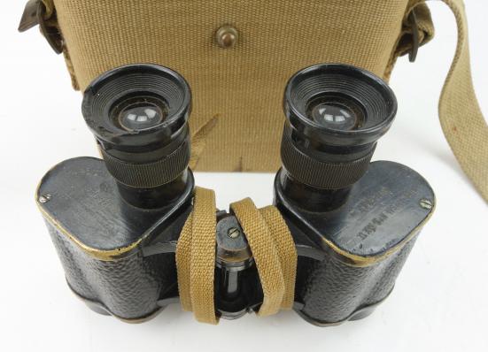 British Binoculars in Webbing Pouch