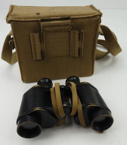 British Binoculars in Webbing Pouch