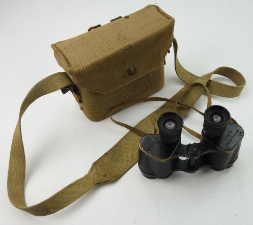 British Binoculars in Webbing Pouch