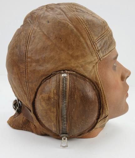 Canadian WW2 Early Battle of Britain Leather Flight Cap