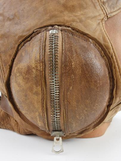 Canadian WW2 Early Battle of Britain Leather Flight Cap