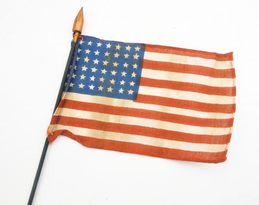 US WW2 48 star Little Flag on pole