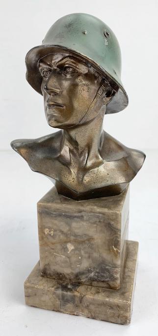 Wehrmacht Soldiers Buste on Marbel Pedestal