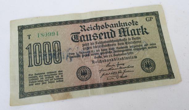 Third Reich Reichsmark Bank Note with anti Jew print