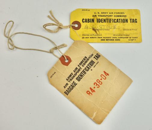 2 US WW2 Bagage Identification Tags