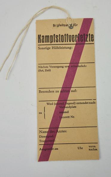 Wehrmacht Poisoning Gas Wounded Dokters Label
