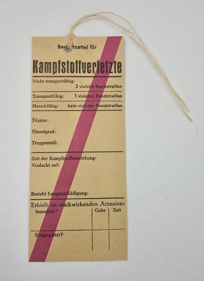 Wehrmacht Poisoning Gas Wounded Dokters Label