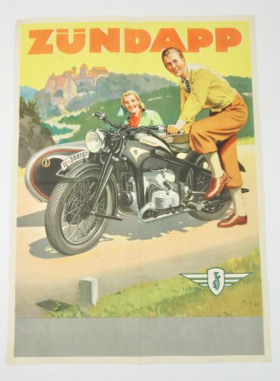 WW2 Zündapp Motorcycle Poster
