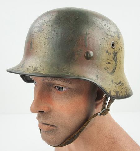 Wehrmacht M40 three tone Normandy camo helmet