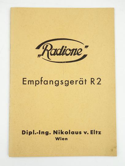 Third Reich Instruction Manuel Radione Radio