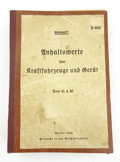 Wehrmacht Vehicle’s Information Book