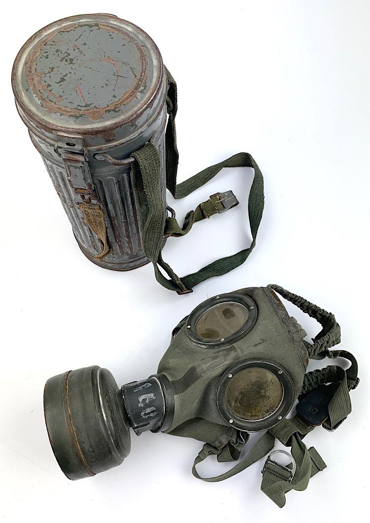 Wehrmacht M31 Gasmasker in Grey camo Cannister