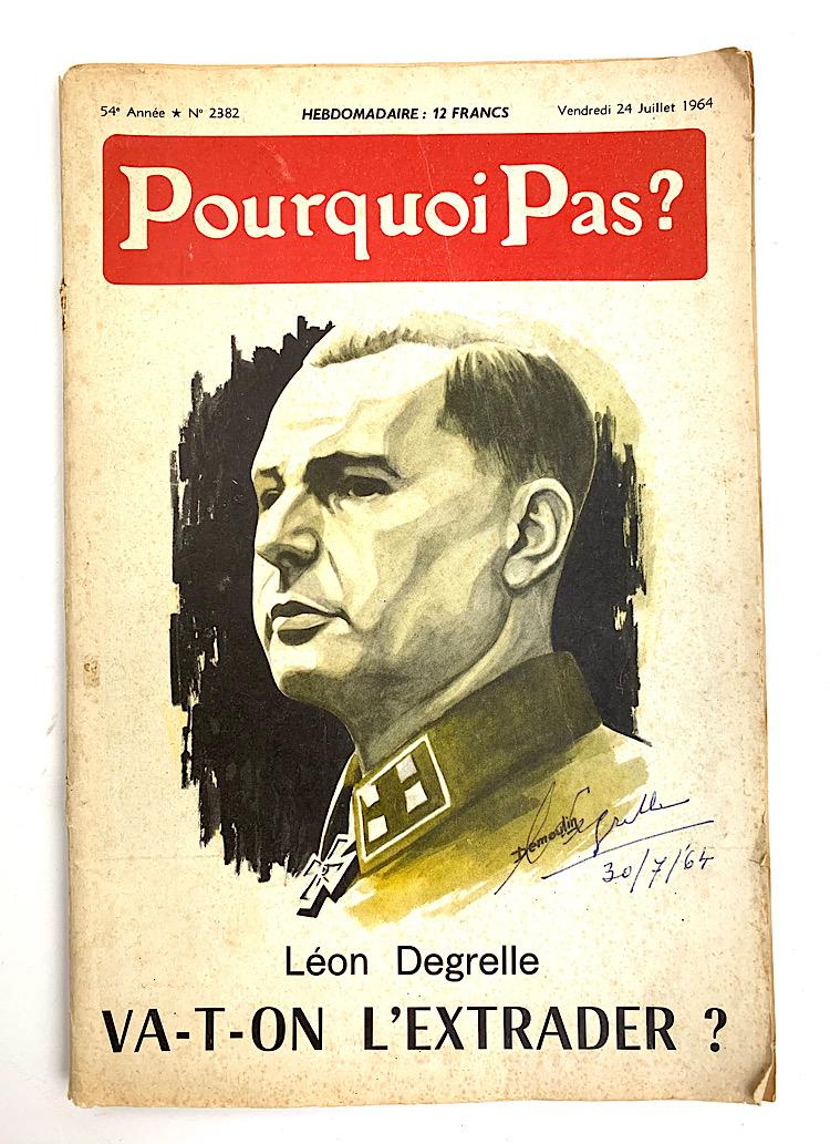 French Magazine with Autograph of Léon Degrelle