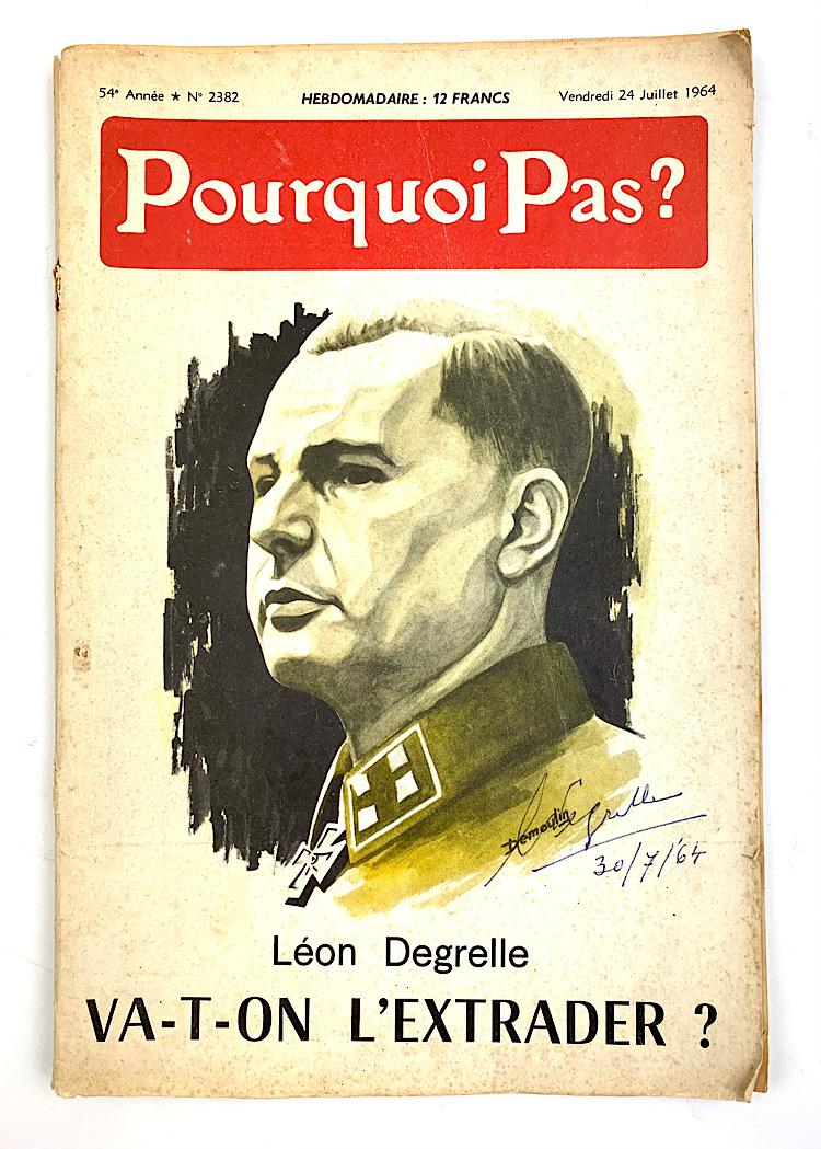 French Magazine with Autograph of Léon Degrelle