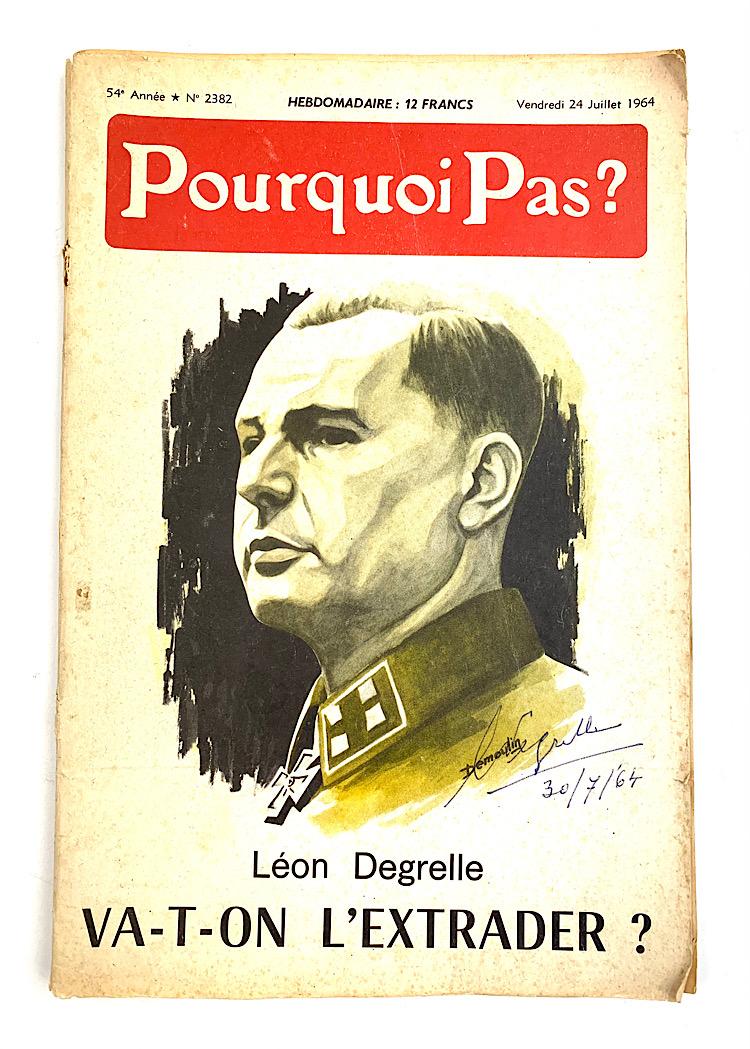 French Magazine with Autograph of Léon Degrelle