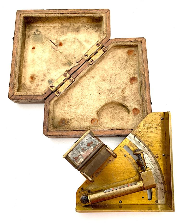 Dutch pre WW2 Artillery Clinometer in Case