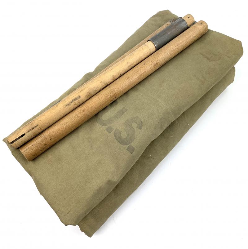 US WW2 Tent Shelter Half and Tent Pole