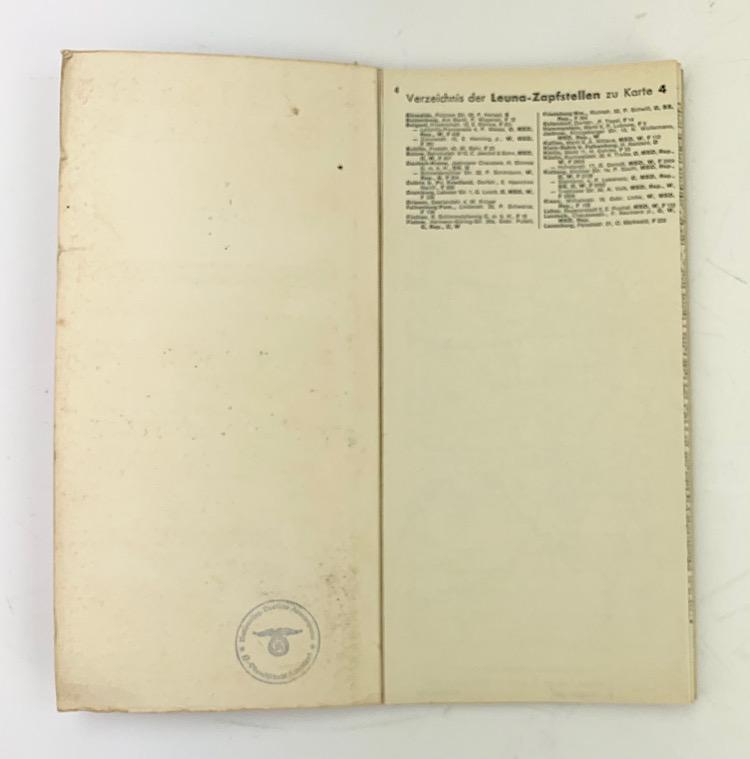 Leuna Zapfstellen Atlas 1938 (Gasstation Road Map)