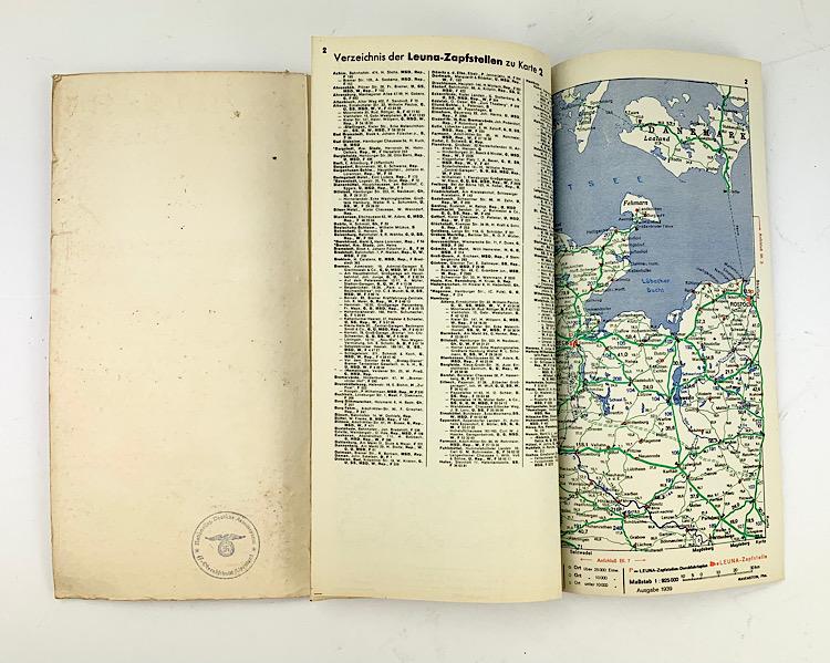 Leuna Zapfstellen Atlas 1938 (Gasstation Road Map)