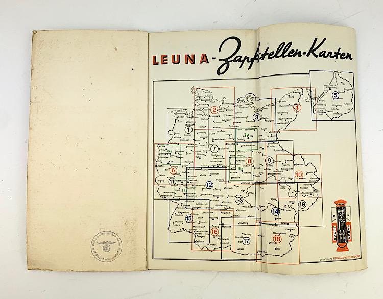 Leuna Zapfstellen Atlas 1938 (Gasstation Road Map)