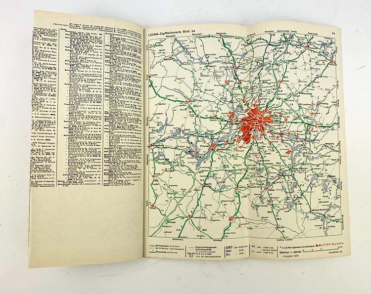 Leuna Zapfstellen Atlas 1938 (Gasstation Road Map)