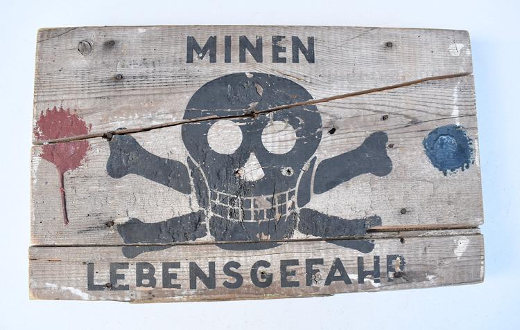 Wehrmacht wooden Warning Sign (Minen)